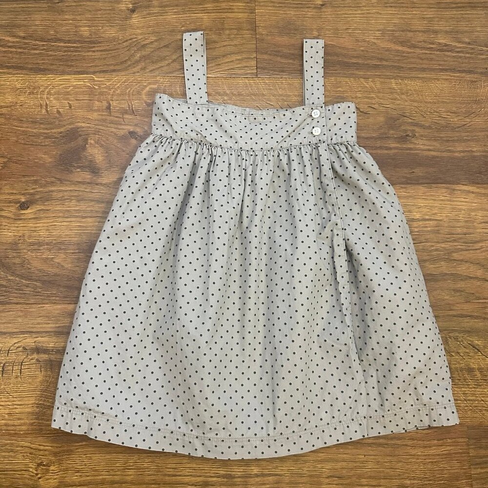 Olive Juice girls' polka dot pinafore dress